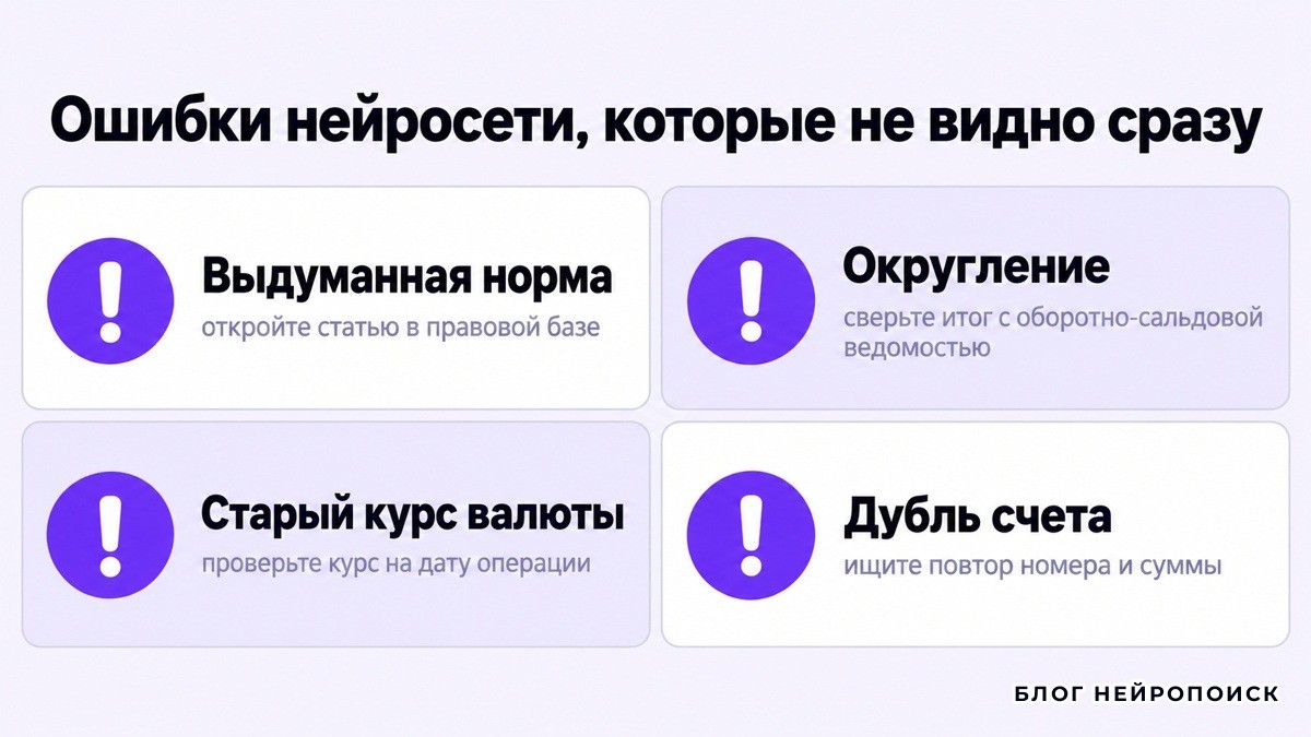 Четыре места, где стоит проверить ответ нейросети